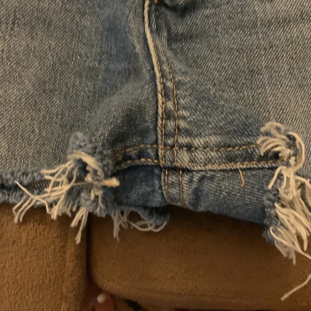 Free People Denim Frayed Hem Women Shorts - Picture 5 of 8